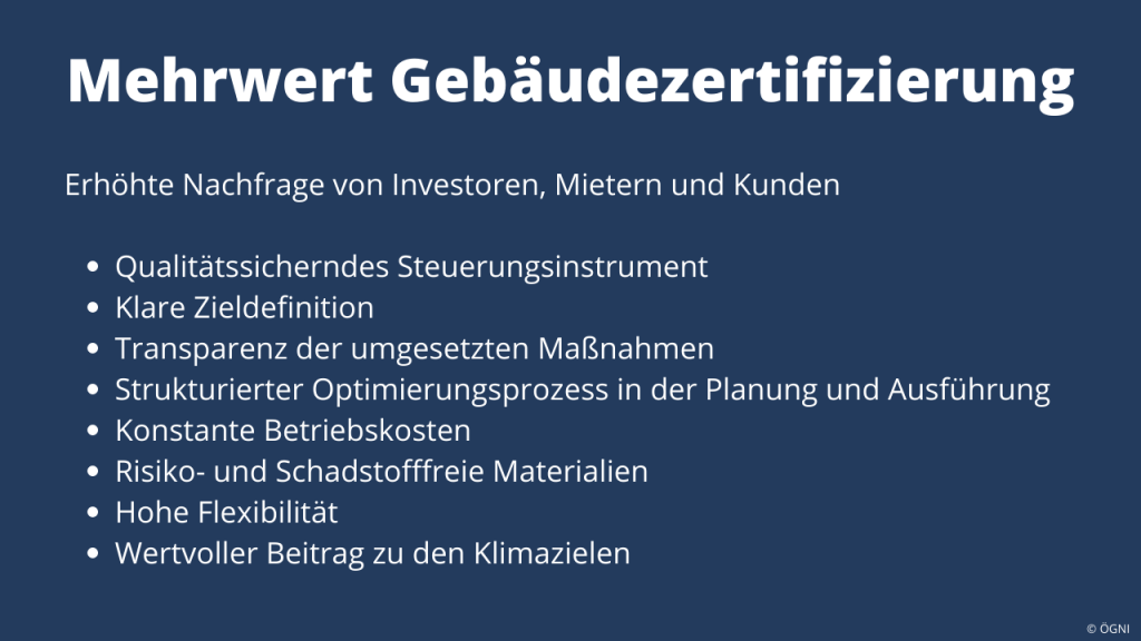 Mehrwert Gebäudezertifizierung